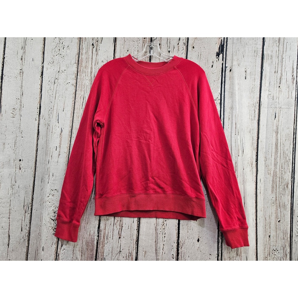 Misha Nonoo Sweatshirt Womens Medium Red Raglan Cotton French Terry Pullover